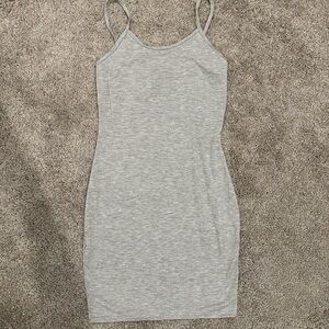 prettylittlething light gray mini dress